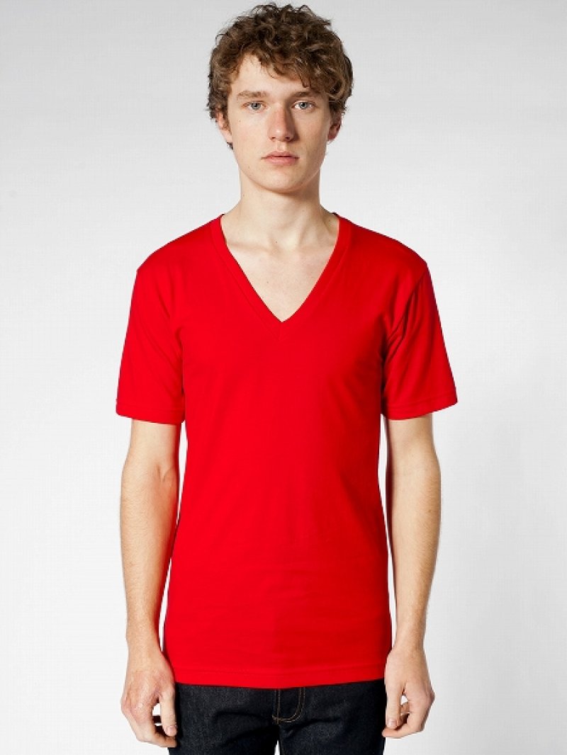 画像5: アメリカンアパレル【アメリカ製】100%コットンVネックTシャツ ４色 ３サイズ(XS/S/M)