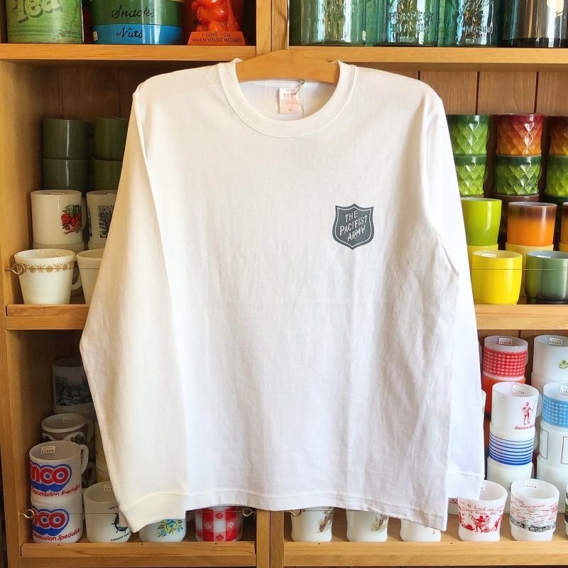 画像4: 【 オリジナルプリント L/S Tシャツ " PACIFIST ARMY " 】 7.1 oz コットン100％ Tシャツ ２カラー(レッド/チャコールグレー)・４サイズ(S,M,L,XL)