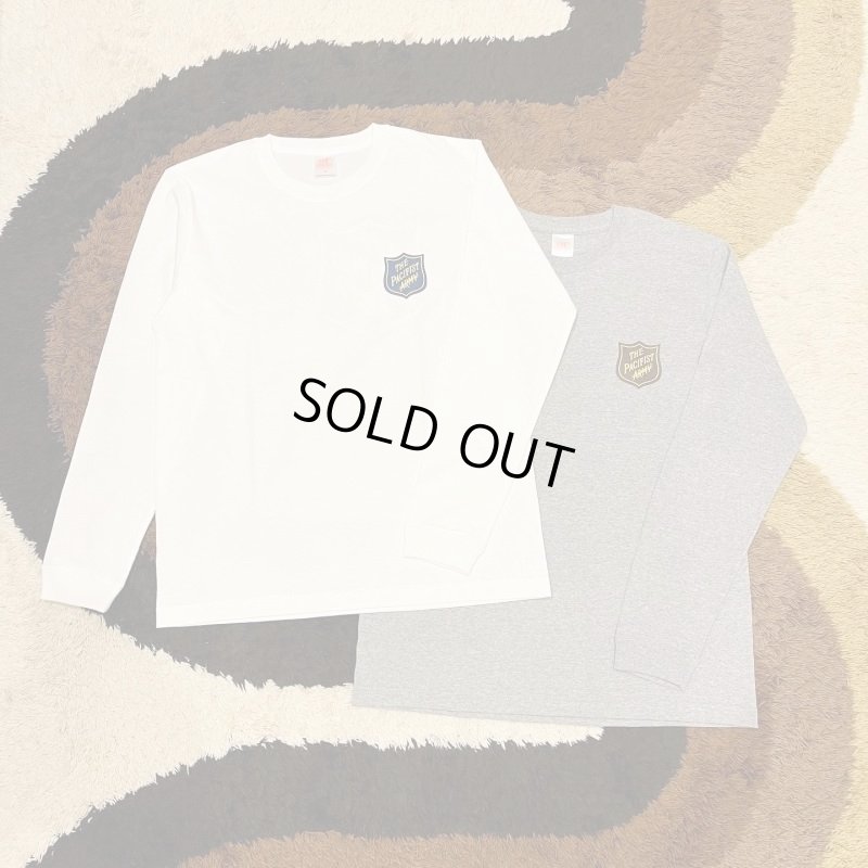 画像2: 【 オリジナルプリント L/S Tシャツ " PACIFIST ARMY " 】 7.1 oz コットン100％ ロングTシャツ ２カラー(ミシガンブルー/UPSブラウン)・３サイズ(M,L,XL)