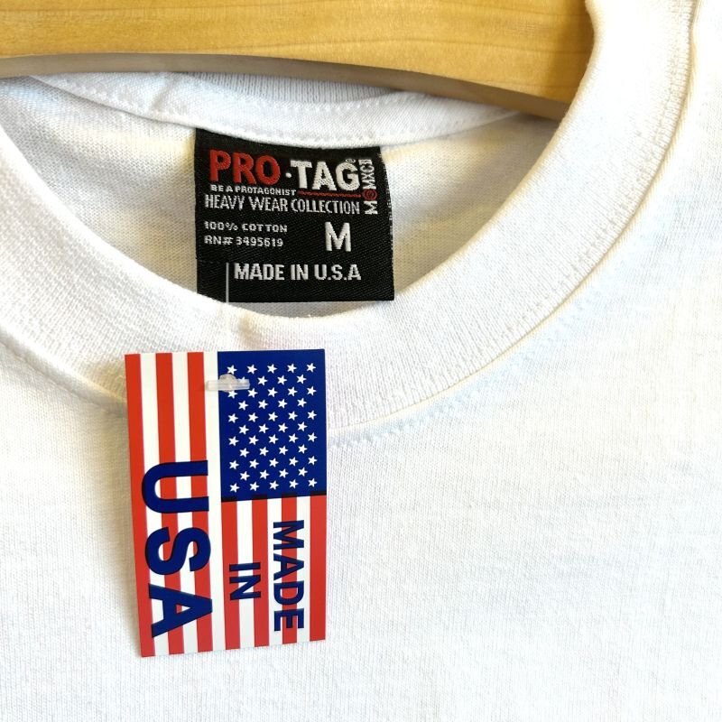 画像4: 【PRO-TAG/プロタグ】アメリカ製 ・"9oz ヘビーウェイトTシャツ ” コットン100% 無地・ホワイト / ブラック・4サイズ(M/L/XL/XXL) made.in.usa