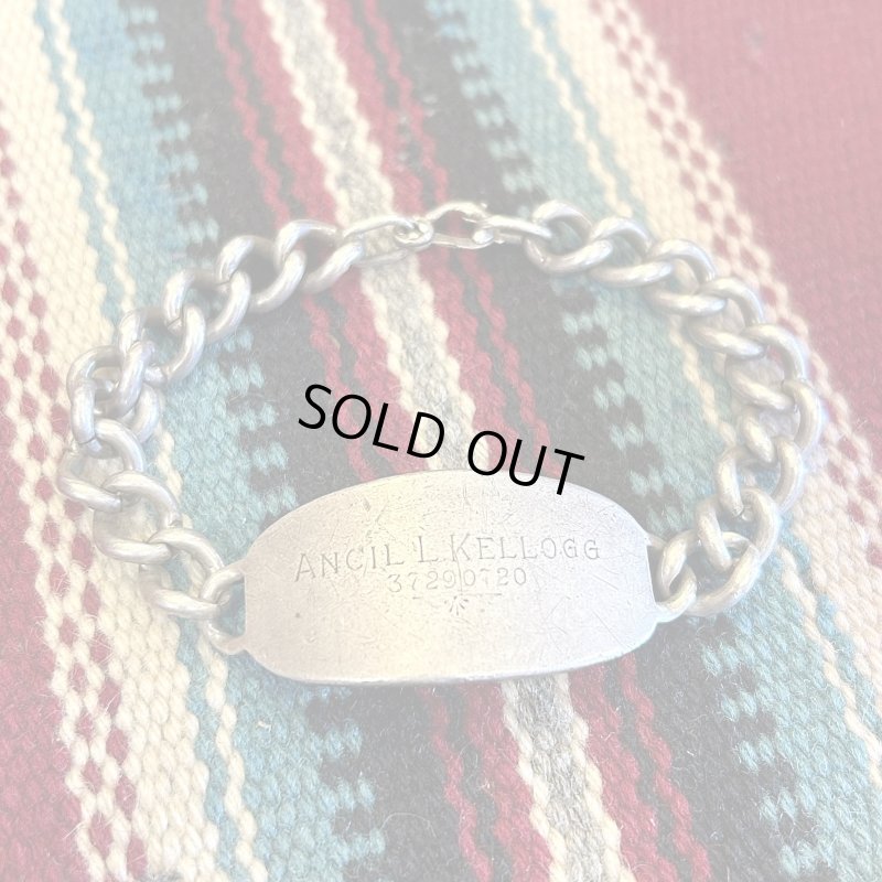 画像1: ビンテージ【 1940s-1950s / US.military id bracelet 】USミリタリー・IDブレスレット・スターリングシルバー