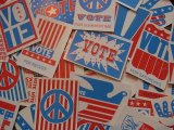 画像: 【デッドストック】１９７０年代/VOTE ステッカーシート　額装込み
