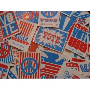 画像: 【デッドストック】１９７０年代/VOTE ステッカーシート　額装込み