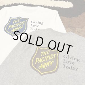 画像: 【 オリジナルプリント L/S Tシャツ " PACIFIST ARMY " 】 7.1 oz コットン100％ ロングTシャツ ２カラー(ミシガンブルー/UPSブラウン)・３サイズ(M,L,XL)
