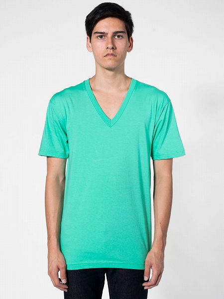 画像4: アメリカンアパレル【アメリカ製】100%コットンVネックTシャツ ４色 ３サイズ(XS/S/M)