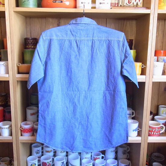 画像4: 【CAMCO/カムコ・シャンブレー 半袖 ワークシャツ】 ブルー・３サイズ(S/M/L)
