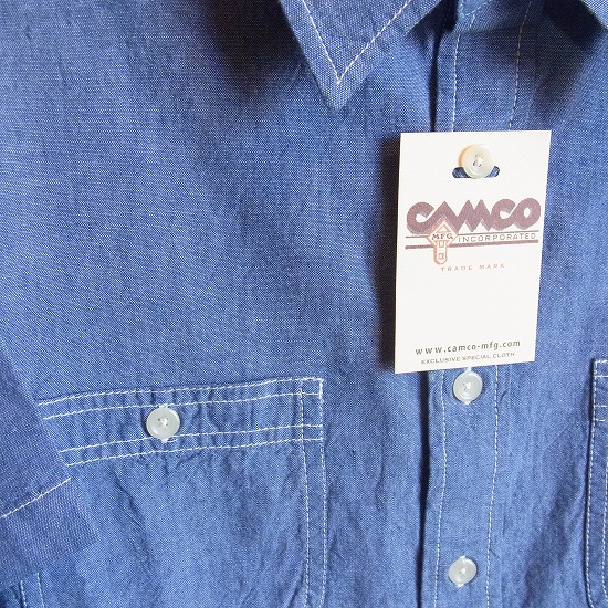 画像3: 【CAMCO/カムコ・シャンブレー 半袖 ワークシャツ】 ブルー・３サイズ(S/M/L)