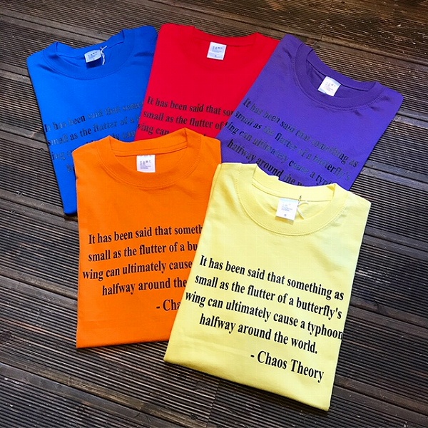 画像1: 【 オリジナルプリント S/S Tシャツ " Chaos Theory " 】 6.2oz コットンTシャツ ５色３サイズ(S,M,L)