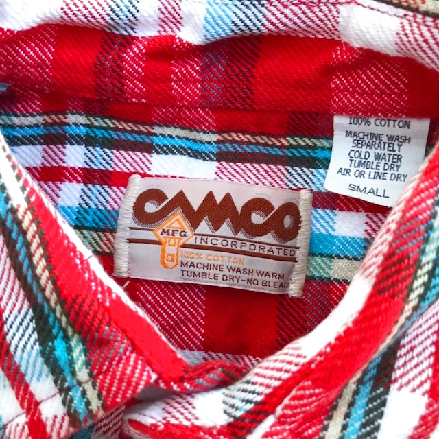 画像4: 【CAMCO/カムコ・ヘビーフランネル・コットン１００％・肉厚ネルシャツ】 レッドベース・４サイズ(S/M/L/XL)