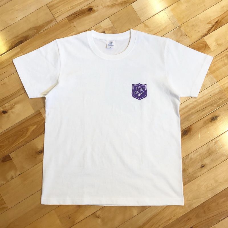 画像2: 【 オリジナルプリント S/S Tシャツ " PACIFIST ARMY " 】 7.1 oz コットン100％ Tシャツ アメジスト（パープル）・４サイズ(S,M,L,XL)