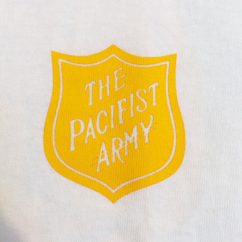 画像3: 【 オリジナルプリント S/S Tシャツ " PACIFIST ARMY " 】 7.1 oz コットン100％ Tシャツ サンフラワー（イエロー）・４サイズ(S,M,L,XL)